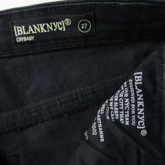 NWT BlankNYC Crybaby in All Lacquered Up Black Exposed Button Ankle Jeans 27 - Picture 4 of 4